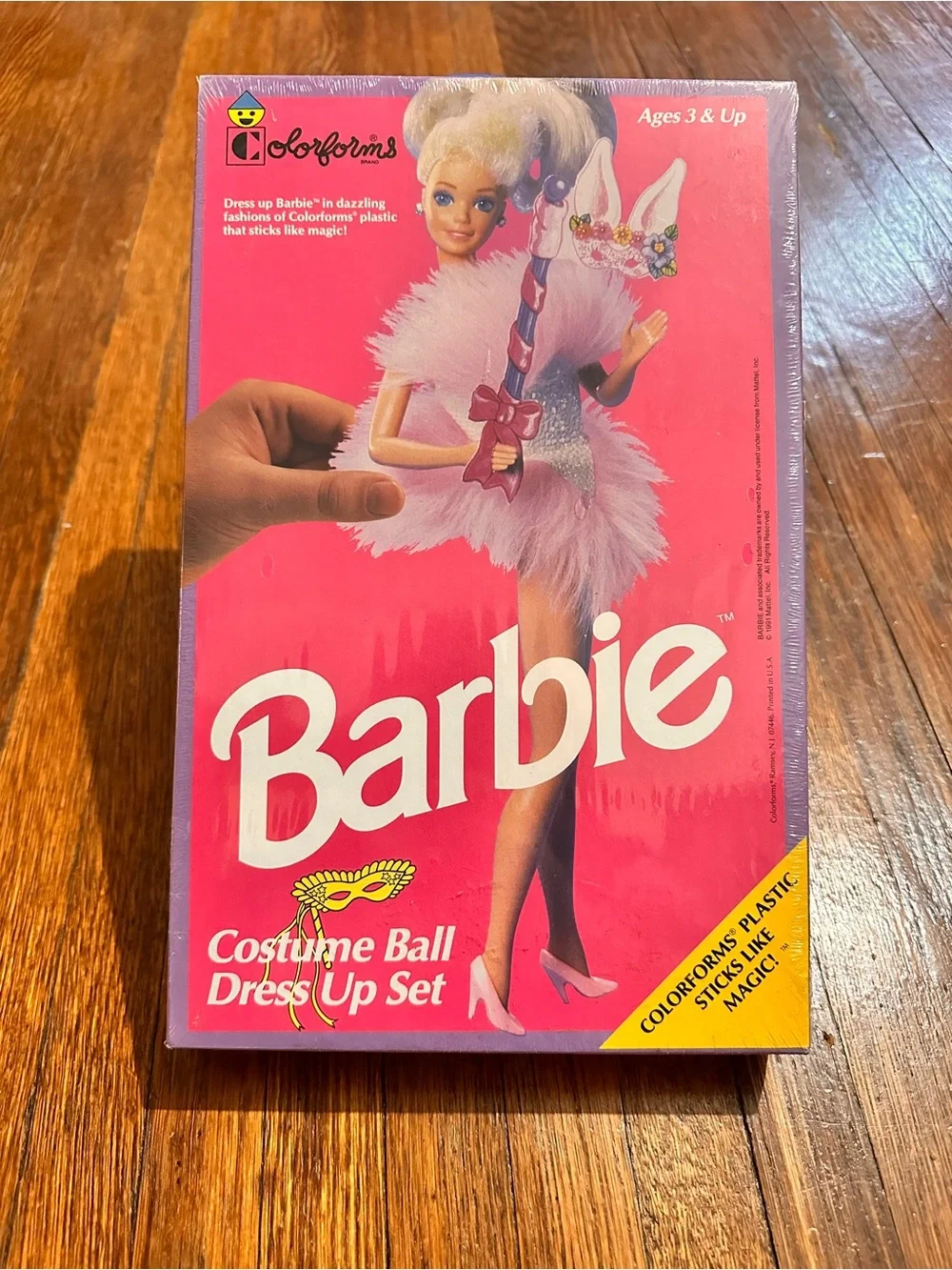 Vintage 90s Mattel 1991 Barbie Colorforms Costume Ball Dress Up Set NIOB